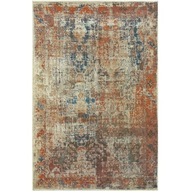 Moretti Magnet Area Rug 521X6 Beige Faded Distressed 6' 7" x  9' 6" Rectangle