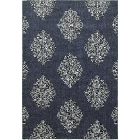 Moretti Magnet Area Rug 5992K Blue Rings Curves 1' 10" x 3' Rectangle