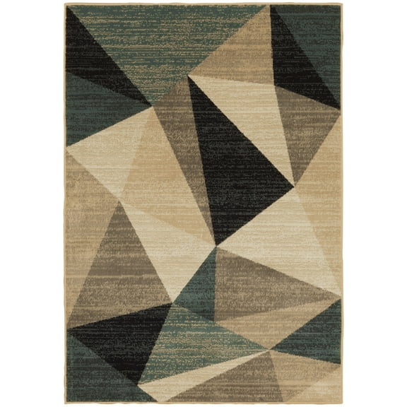 Moretti Malverne Area Rug 9841B Casual Grey Fractal Angles 3' 10" x  5' 5" Rectangle