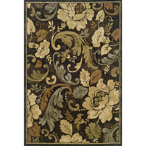 Moretti Marksville Area Rug 1279E Leaves Circles 5' x 7' 3" Rectangle
