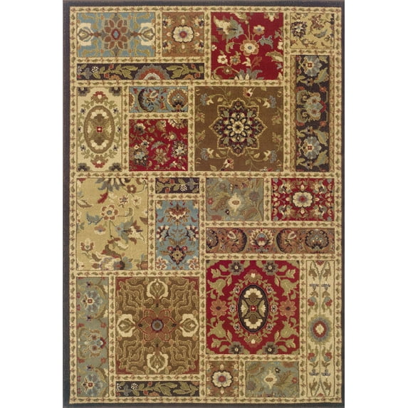 Moretti Marksville Area Rug 1716C Blocks Floral 1' 10" x 2' 10" Rectangle