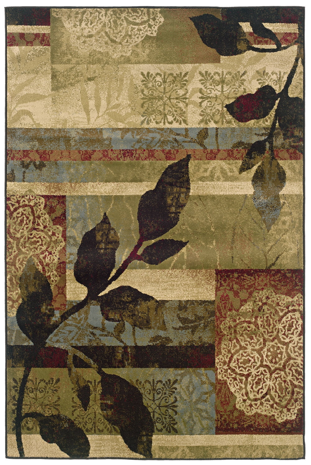 Moretti Marksville Area Rug 1983A Casual Ivory Vines Squares 22