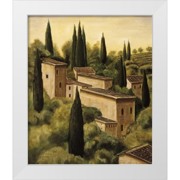 Moretti, Maurizio 12x14 White Modern Wood Framed Museum Art Print Titled - Tuscan Hillside I