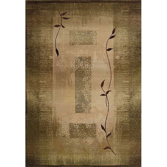 Moretti Mauve Area Rugs - 544G1 Floral Leaves Vines Boxes Blocks Rug - 6' 7" x 9' 1" Rectangle