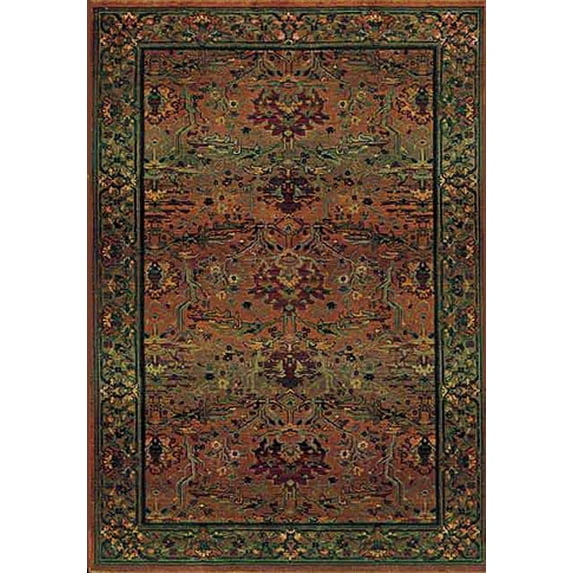 Moretti Motions Area Rug 465J4 Green Persian Vines 2' x 3' Rectangle