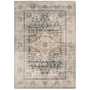 Moretti Movement Area Rug 1803X Traditional Grey Faded Vintage 5' 3" x  7' 6" Rectangle