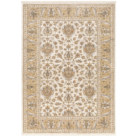 Moretti Movement Area Rug 5091W Traditional Ivory Repeat Half-Brick 7' 10" x 10' 10" Rectangle