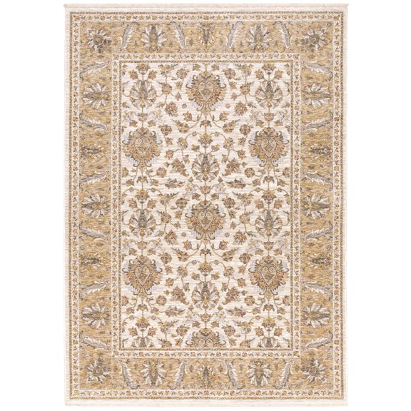 Moretti Movement Area Rug 5091W Traditional Ivory Repeat Half-Brick 7' 10" x 10' 10" Rectangle