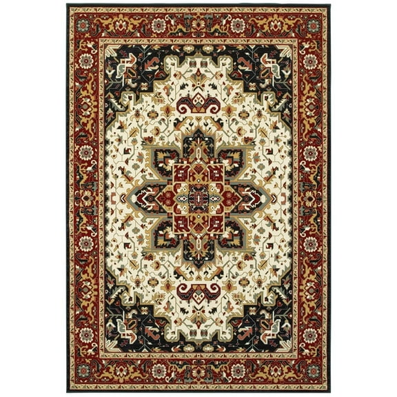 Moretti Nepal Area Rug 096W1 Red Vines Petals 3' 10" x  5' 5" Rectangle