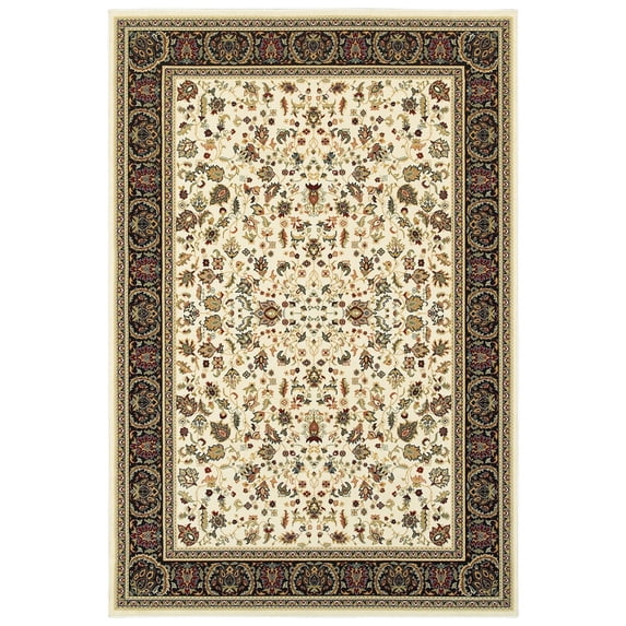 Moretti Nepal Area Rug 108X1 Ivory Scrolls Petals 1' 10" x 3' Rectangle