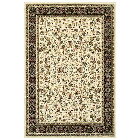 Moretti Nepal Area Rug 108X1 Ivory Scrolls Petals 2' 3" x 7' 6" Rectangle