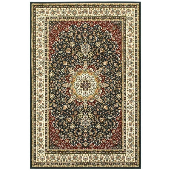 Moretti Nepal Area Rug 119U1 Navy Star Angled 2' 3" x 7' 6" Rectangle