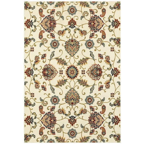 Moretti Nepal Area Rug 9946W Ivory Curls Borderless 7' 10" x 10' 10" Rectangle
