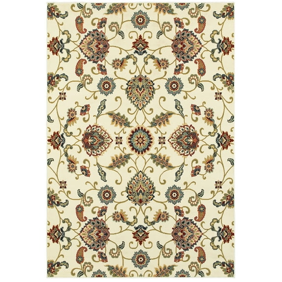 Moretti Nepal Area Rug 9946W Ivory Curls Borderless 9' 10" x 12' 10" Rectangle
