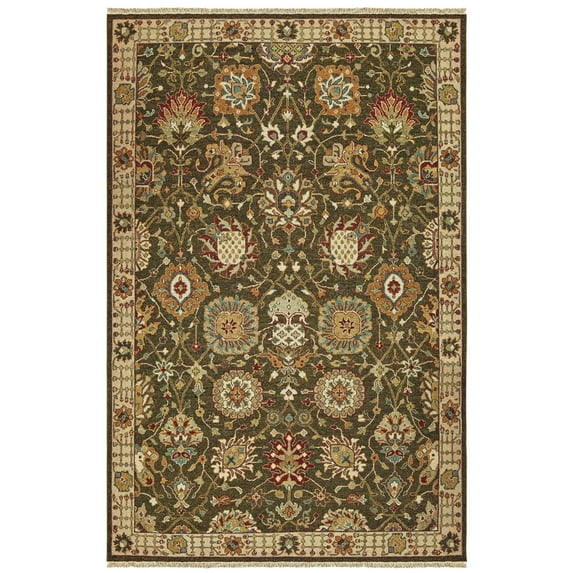 Moretti Nyack Area Rug 12304 Brown Floral Bulbs 6' x 9' Rectangle
