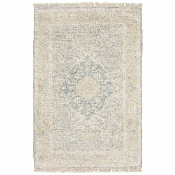 Moretti Opal Area Rug 45307 Gray Rings Petals 2' 6" x 8' Rectangle