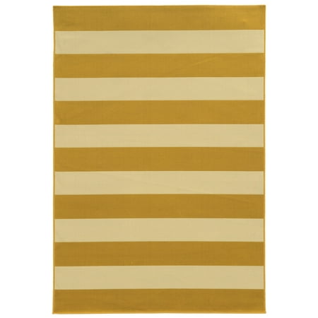 Moretti Origin Indoor/Outdoor Area Rug 4768K Outdoor Gold Lines Multi-Color 3' 7" x 5' 6" Rectangle