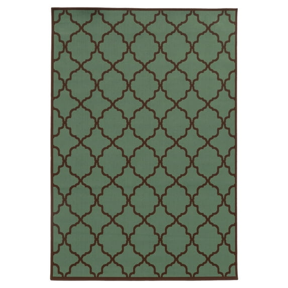 Moretti Origin Indoor/Outdoor Area Rug 4770A Outdoor Grey Diamonds Quatrefoil 8' 6" x 13' Rectangle