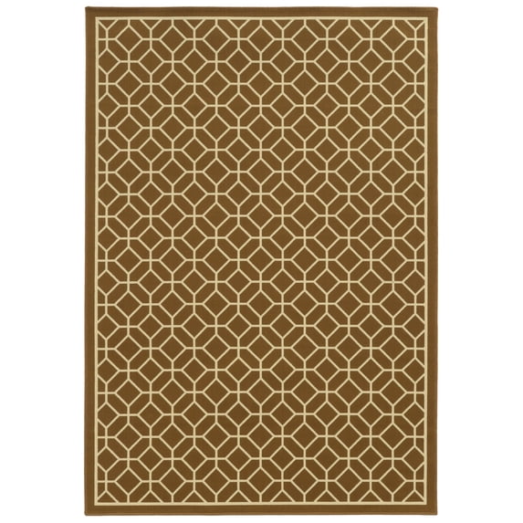 Moretti Origin Indoor/Outdoor Area Rug 4771L Outdoor Brown Diamond Geometric 3' 7" x 5' 6" Rectangle
