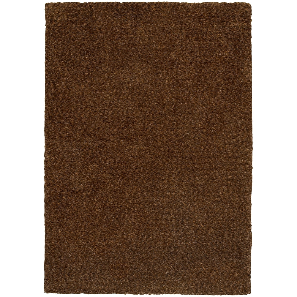 Handmade Brown Synthetic Tufted Shag 3' x 5' Area Rug