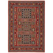 Moretti Overture Area Rug 002C6 Traditional Red Blocks Cubes 2' x 3' Rectangle