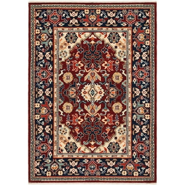 Moretti Overture Area Rug 2062R Traditional Red Blocks Rings 9' 10" x 12' 10" Rectangle
