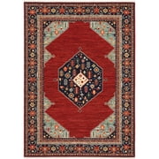 Moretti Overture Area Rug 5503M Traditional Red Bulbs Bordered 2 x 3 Rectangle
