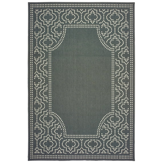 Moretti Parker Area Rug 1247X Outdoor Grey Solid Dotted