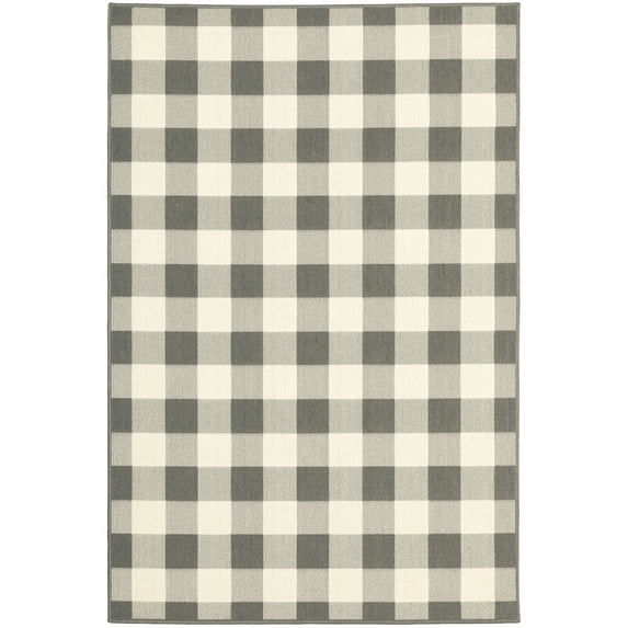 Moretti Parker Area Rug 2598W Outdoor Grey Country Blocks 2' 3" x 7' 6" Rectangle