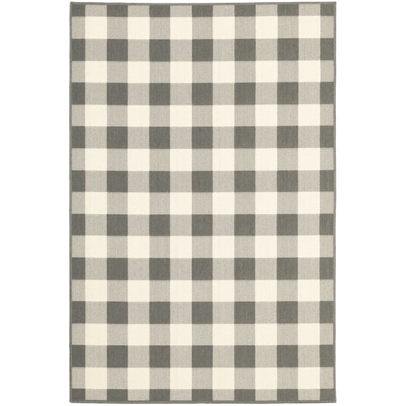 Moretti Parker Area Rug 2598W Outdoor Grey Country Blocks 7' 10" x 7' 10" Rectangle