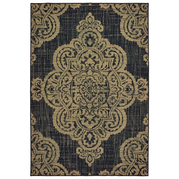 Moretti Parker Area Rug 5929K Black Scrolls Curves 7' 10" x 10' 10" Rectangle
