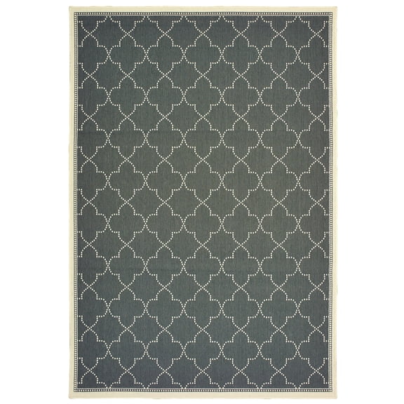 Moretti Parker Area Rug 6025L Outdoor Grey Lines Ogee