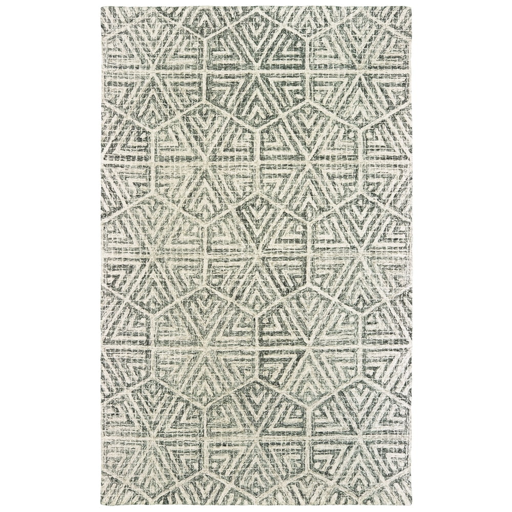 Moretti Pride Area Rug 55605 Grey Hexagon Angled 2' 6