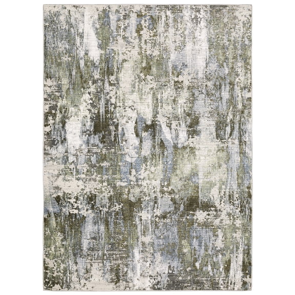 Moretti Quark Area Rug 2060F Green Faded Shaded 2' 3" x  7' 6" Rectangle