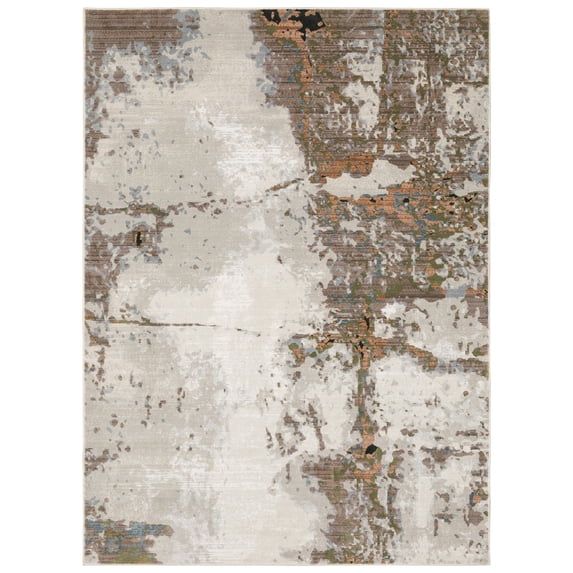 Moretti Quark Area Rug 4150Z Beige Worn Cracked 7' 10" x 10' 10" Rectangle