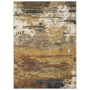 Moretti Quark Area Rug 8020X Gold Rusted Lines 3' 3" x 5' Rectangle