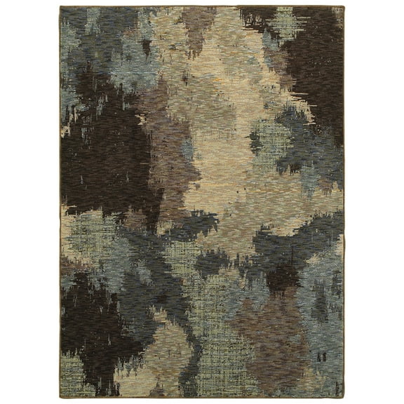 Moretti Remark Area Rug 8011B Blue Shaded Faded 6' 7" x  9' 6" Rectangle