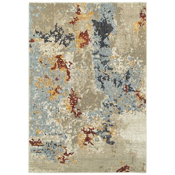 Moretti Remark Area Rug 8043K Beige Faded Distressed 2' 3" x 8' Rectangle
