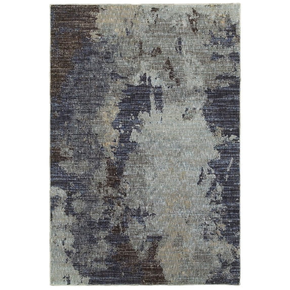 Moretti Remark Area Rug 8049B Navy Shaded Lined 1' 10" x 3' 2" Rectangle