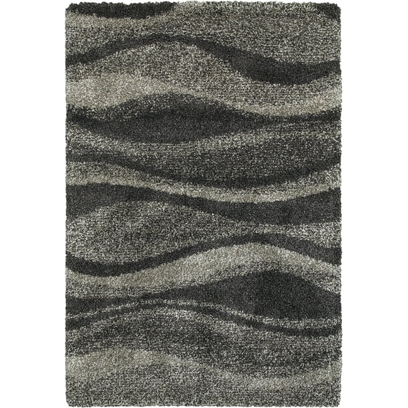 Moretti Reserve Shag Area Rug 5992E Grey Waves Curves 3' 10" x 5' 5" Rectangle