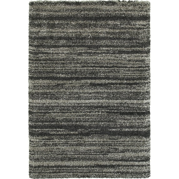 Moretti Reserve Shag Area Rug 5993E Grey Banded Rows 7' 10" x 10' 10" Rectangle