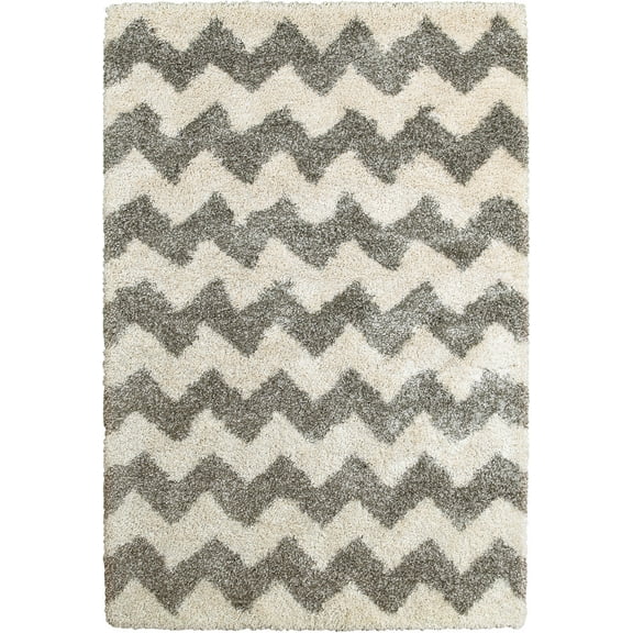 Moretti Reserve Shag Area Rug 625W9 Grey Lines Rows 7' 10" x 10' 10" Rectangle
