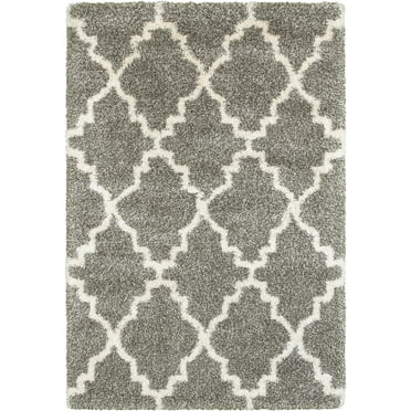 Moretti Reserve Shag Area Rug 9.2E+10 Grey Angled Curves 2' 3" x  7' 6" Rectangle