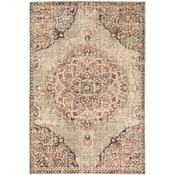 Moretti Romeo Area Rug 2803H Traditional Grey Rings Bulbs 5' 3" x 7' 3" Rectangle