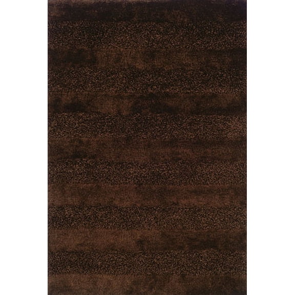 Moretti Skyline Shag Area Rug 27203 Brown Shaggy Stripes 5' x 8' Rectangle