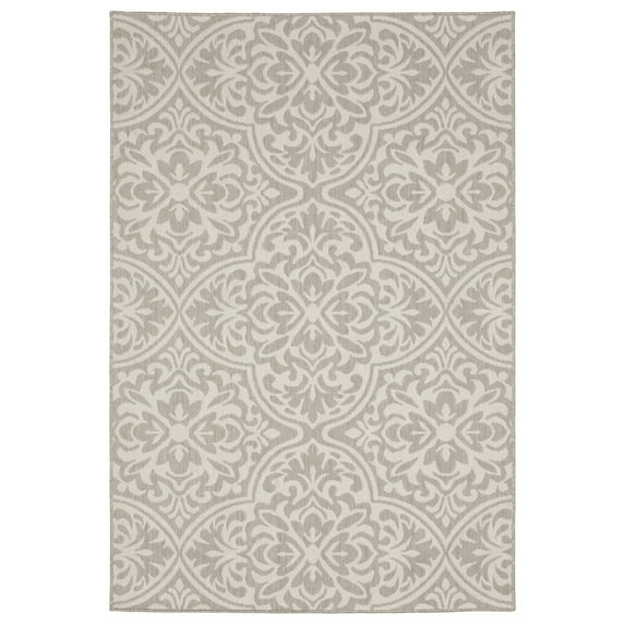 Moretti Sonato Area Rug 1831H Outdoor Grey Angled Rows 5' 3" x 7' 3" Rectangle