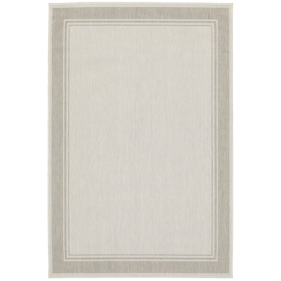 Moretti Sonato Area Rug 6765W Outdoor Ivory Flat Bordered 3' 3" x 5' Rectangle
