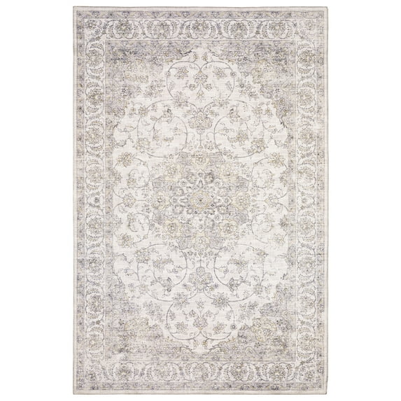 Moretti String Area Rug MYP01 Beige Faded Bulbs 7' 8" x 10' Rectangle