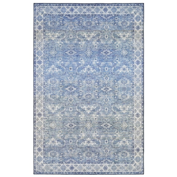 Moretti String Area Rug MYP04 Blue Rings Bulbs 7' 8" x 10' Rectangle