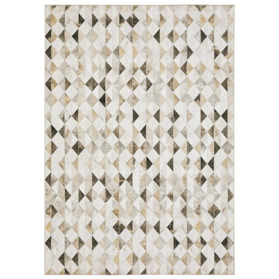 Moretti String Area Rug MYP18 Beige Diagonal Diamond 8' 9" x 12' Rectangle